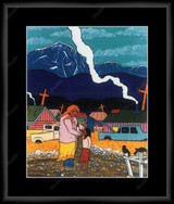 For You, Grandma 813448 - Moulding MS500   3/4" Black Cube Mat Rag CR1577  Raven Black Regular Glass Glass Manila Board (Very Thin) Back 