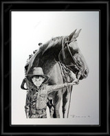 Big Horse, Little Man 813596 - Moulding MS500   3/4" Black Cube Mat Rag CR1577  Raven Black Mat 2 Rag CR1577  Raven Black Regular Glass Glass Manila Board (Very Thin) Back 