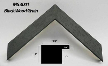 1 1/4" Black Grain Wood Frame (#MS 3001)