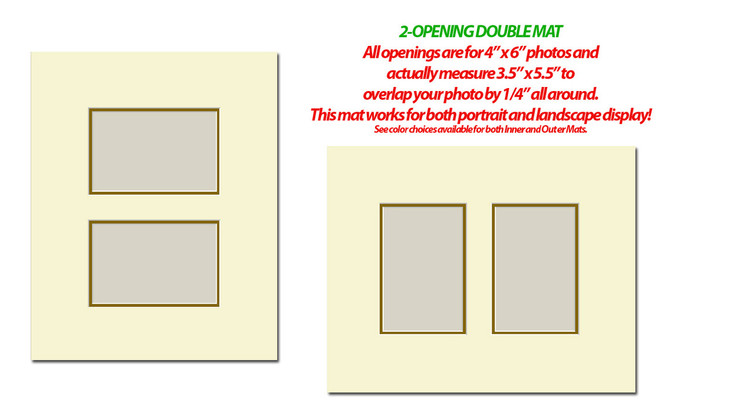 11 x 14 Double Photo Mat with 2 openings (4x6) (Pack of 10)(Multi-Opening -  1114_246d) - MatShop Art Supplies