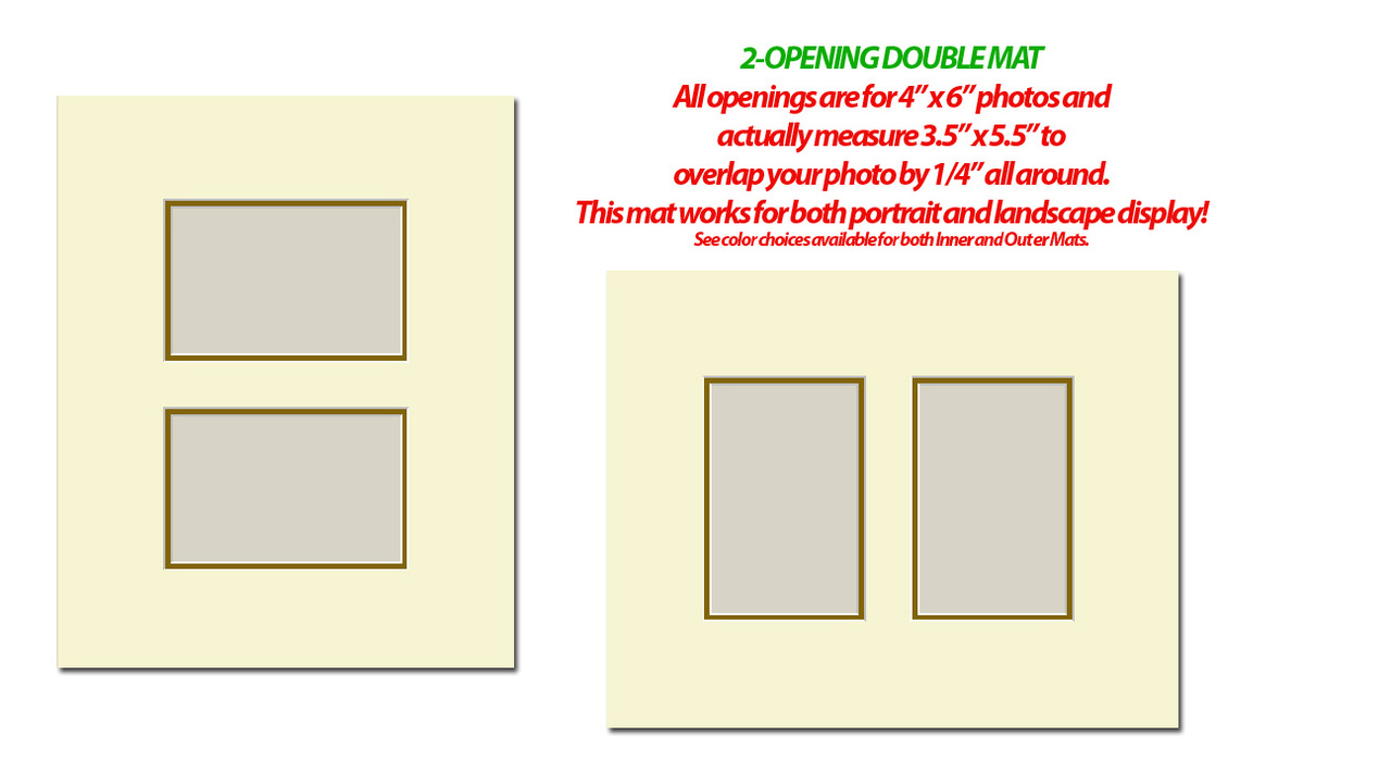 Photo Mat 11X14 Double W/Multiple Openings-White W/Black