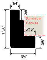 Black Wood Canvas Floater Frame