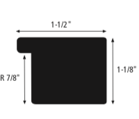 1 1/2" Black Block Wood Frame (# MS 7100)