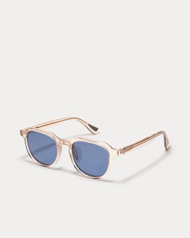 Article One Moon Vintage Blush Crystal w/Blue Non-Polarized Lenses QA
