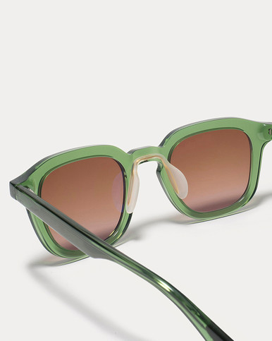 Article One Hoffman Leaf Green w/Pink to Brown Ombre Polarized Lenses Detail