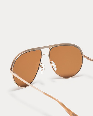 Article One Summit GOLD w/DARK BROWN CR39 POLARIZED LENS Detail