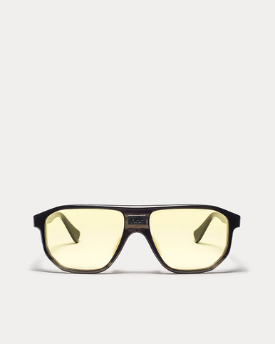 Article One GTGlass 2.0 BLACK HAVANA w/POLARIZED LIGHT YELLOW LENSES Front