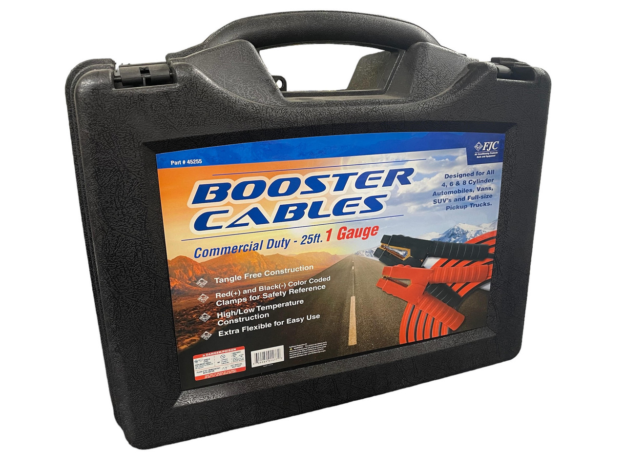 FJC 1 Gauge 25 ft. 800 Amp HD Clamp Booster Cables, 45255