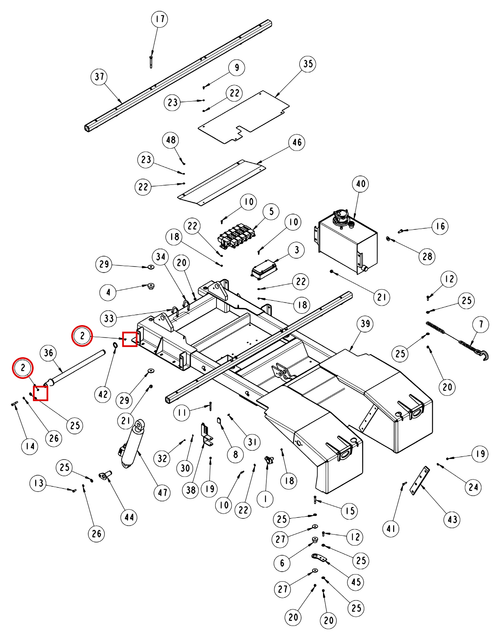 Vulcan 810 Power Tilt subframe assembly diagram showing part 0301895 at item 2