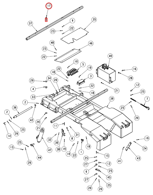 Vulcan 810 Power Tilt subframe assembly diagram showing part 0400237 at item 17