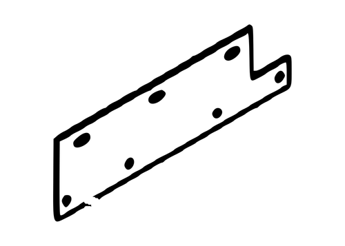 Vulcan 810 Power Tilt Mud Flap Bracket part 810010001 - parts manual drawing