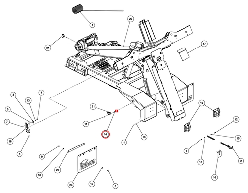 Vulcan 812 wrecker assembly diagram showing part 0402113 at item 14