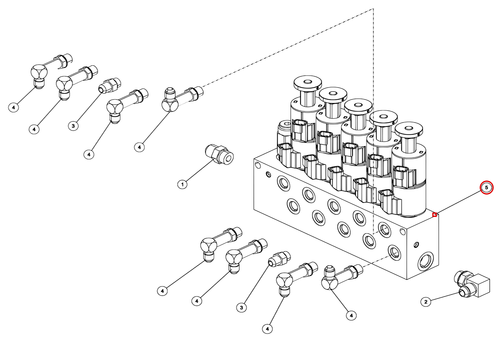 Vulcan 812 hydraulic valve assembly diagram showing part 0310573 at item 5