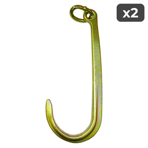 15" Forged J Hook on Link (2-Pack)