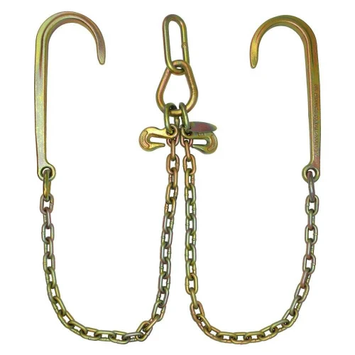 5/16" Low-Profile Grade 70 15" J Hook V-Chain - 3 ft - LP11-8-3