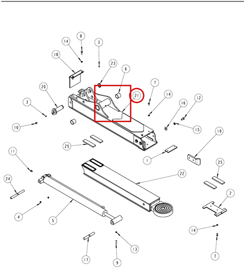 Vulcan 804 Outer W/L Boom Weldment - where it fits