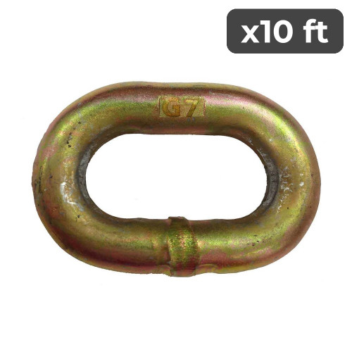 5/16" Grade 70 Yellow Zinc Plated Bulk Chain (10 ft)