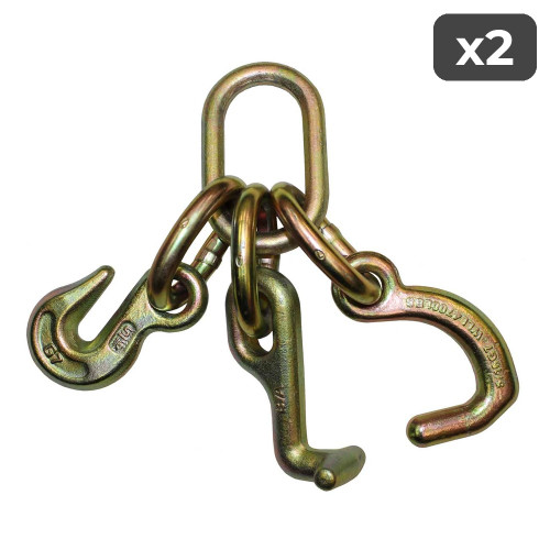 Rescue Cluster w/Grab, T, & Compact J Hooks on Oblong Link (2-Pack)