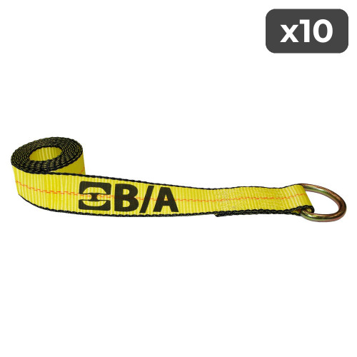 2" D-Ring Wheel Lift Strap - 8 ft (10-Pack)