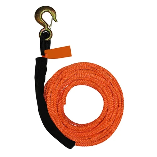 3/8" Synthetic Rope Winch Line w/Hoist Hook - 50 ft