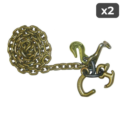 1/4" Forged Mini Datsun, Grab, R, & T Hook Chain - 10 ft (2-Pack)