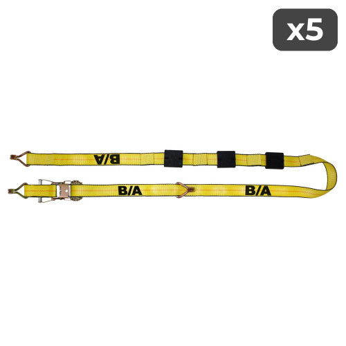 2" x 10' Double Finger Hook Ratchet Assembly w/Tire Grippers (5-Pack)
