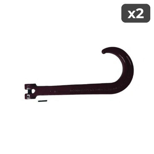 Grade 80 15” Clevis Lock J Hook (2-Pack)