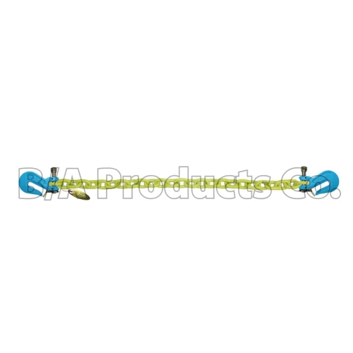 1/2" Grade 100 Twist Lock Cradle Grab Hook Hi-Viz Chain - 10 ft