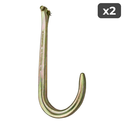 15" Forged Clevis J Hook (2-Pack)