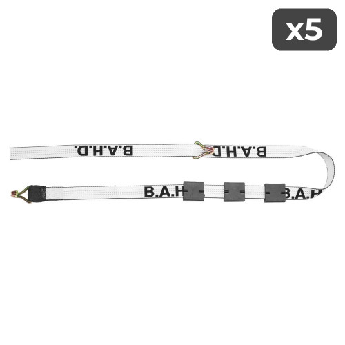 2" HD Natural Web Double Finger Hook Trailer Strap w/Tire Grippers - 12 ft (5-Pack)