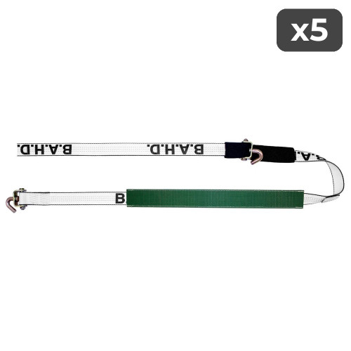 2" HD Natural Web Swivel J Hook Trailer Strap w/Grip Strip & Sleeve - 14 ft (5-Pack)