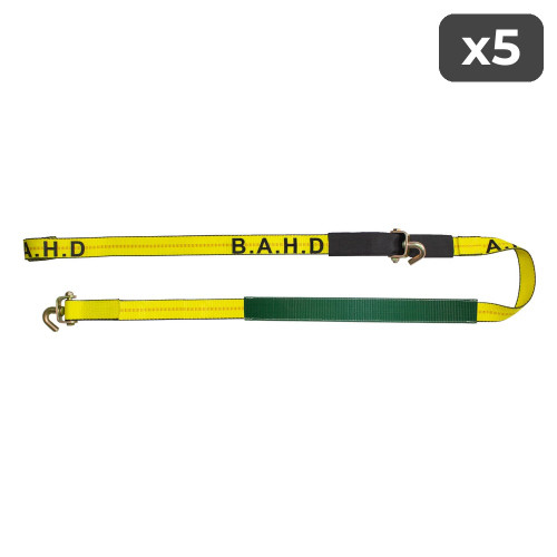 2" Heavy-Duty Swivel J Hook Trailer Strap w/Grip Strip - 15 ft (5-Pack)