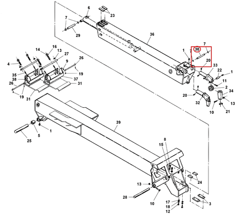 Challenger CH-45 Pin, Extend Cylinder (Rod) - where it fits