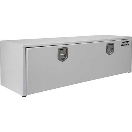 Buyers Products 1702210 Series White Steel Underbody Truck Tool Box with Paddle Latch