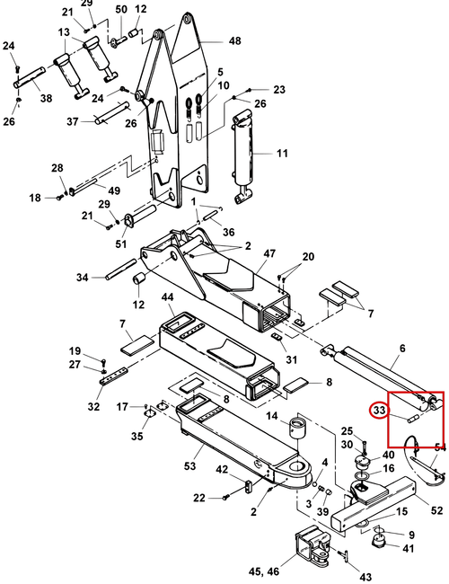 Challenger CH-45 Shaft, Inner Boom Cylinder - where it fits