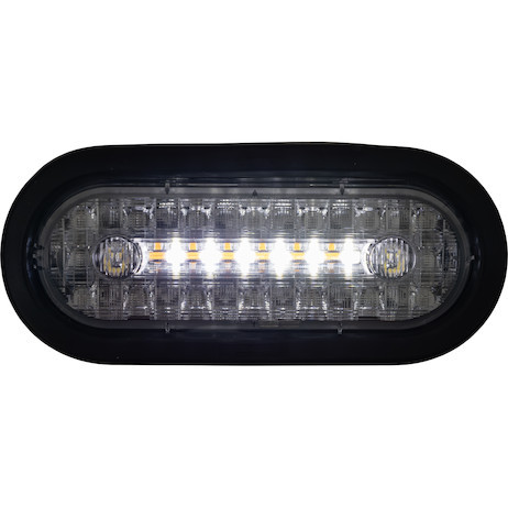 Buyers Products 5626412 6 Inch Combination LED Stop/Turn/Tail, Backup, and Strobe Light with 17 LEDs, Amber/Clear, Not Heated