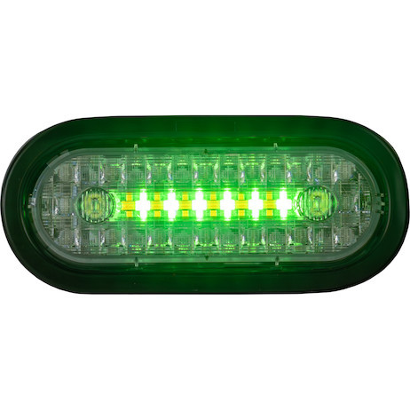Buyers Products 5626415 6 Inch Combination LED Stop/Turn/Tail, Backup, and Strobe Light with 17 LEDs, Amber/Green, Heated