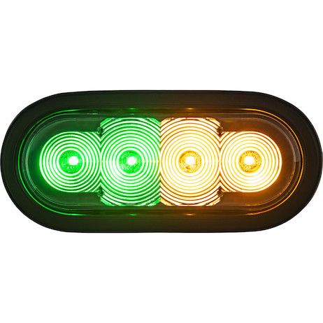 Buyers Products SL62AG 6 Inch LED Oval Strobe Light with Amber/Green LEDs and Clear Lens
