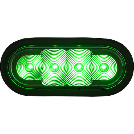 Buyers Products SL62GO 6 Inch LED Oval Strobe Light with Green LEDs and Clear Lens
