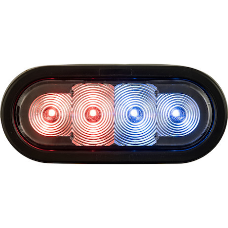 Buyers Products SL62RB 6 Inch LED Oval Strobe Light with Red/Blue LEDs and Clear Lens