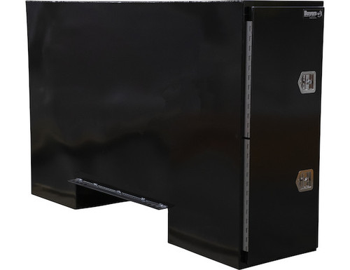 Buyers Products BP965724B 57x24x96 Inch Straight Side Black Steel Backpack Truck Tool Box - 11.26 Inch Offset Floor