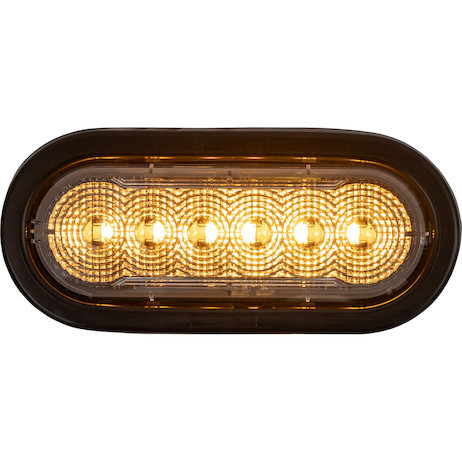 Buyers Products SL61AC 6 Inch LED Oval Strobe Light with 12 LEDs, Amber/Clear, Heated