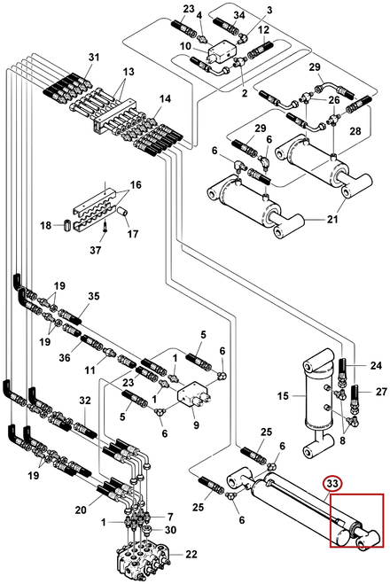 Challenger CH-45 Cylinder, Extend 0303501 - where it fits