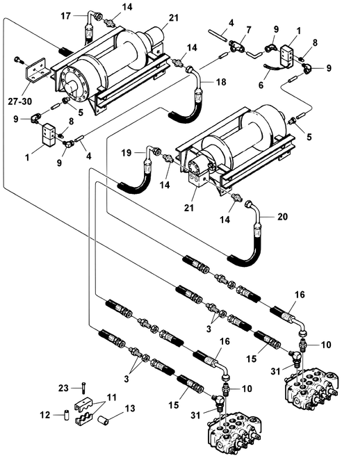 Challenger CH-45 Angle - Winch Mounting 0709704 - diagram