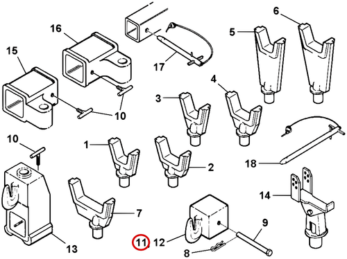 Challenger CH-45 Chain Hook Adapter, R.h. - where it fits