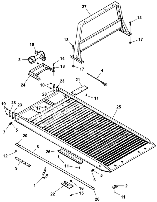 Century Series 10 Gen 1 Cab Protector Weldment (45" High) - diagram