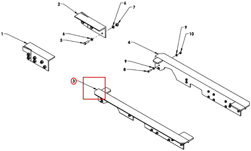 Century Series 10 Gen 1 Dodge Reinforcement Angle Weldment - Left - where it fits