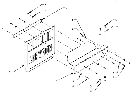 Chevron Series 10 Gen II Mudflap Mounting Bracket (RH) - diagram