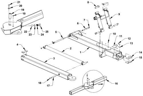 Century Series 12 Gen II Underlift Cylinder Fluid Tube Kit - diagram