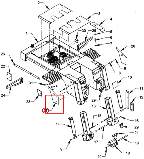 Chevron Renegade 408V&T Rear Body Mounting Gasket - Left - where it fits